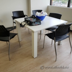 42" White Square Office Side Table 42" White Square Office Side Table